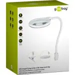 Lampa LUPA kosmetyczna warsztatowa Goobay 100mm 6W 30x LED 480lm z klipsem i stopą