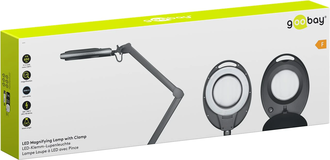 Lampa LUPA kosmetyczna 8W 650lm 1.7x Goobay zacisk
