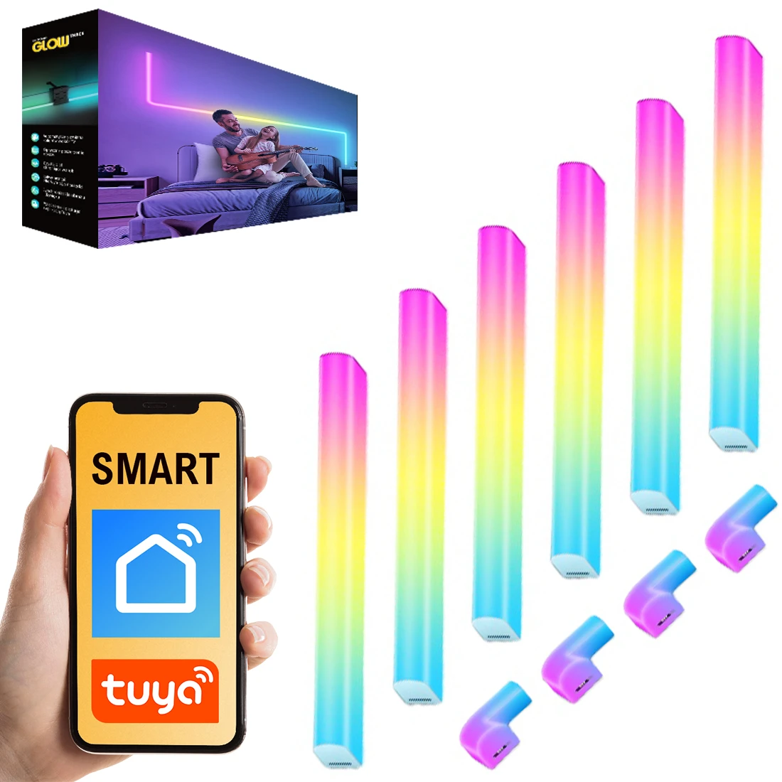 Lampa modułowa naścienna LED LED RGB WIFI 240 cm GLOW Wall