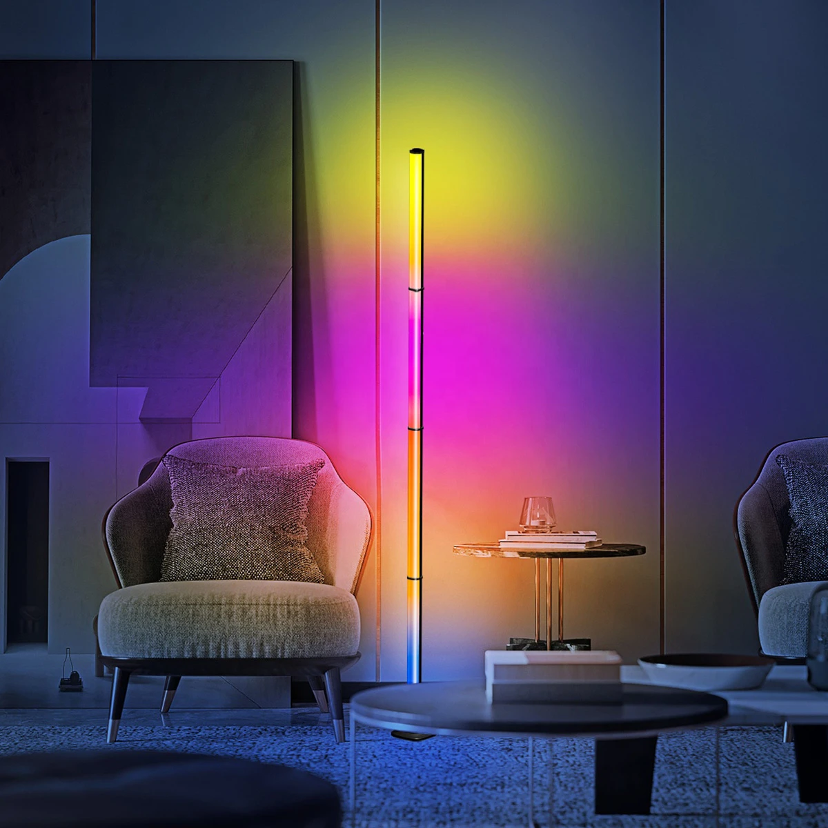 Lampa podłogowa LED RGB WIFI 4-segmentowa 150 cm GLOW Corner