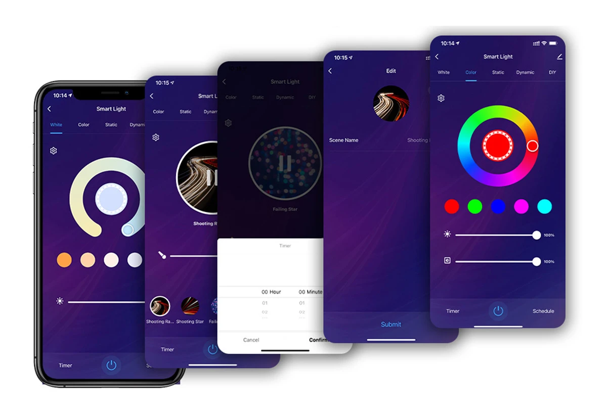 Lampa podłogowa LED RGB WIFI 4-segmentowa 150 cm GLOW Corner