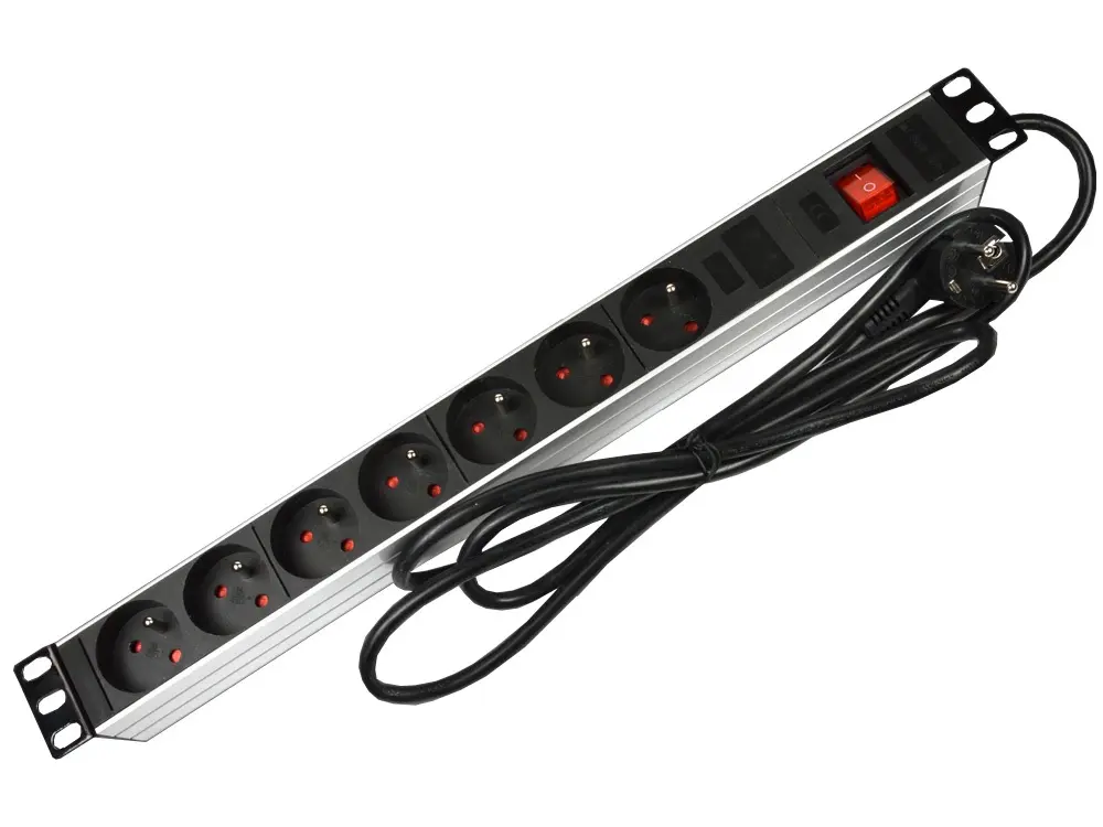 Listwa zasilająca do szafy RACK 19'' 1U Spacetronik OR19-PS17 7x gniazd   switch