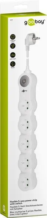 Listwa zasilająca FLEX elastyczna/łamana 5xAC 230V Goobay