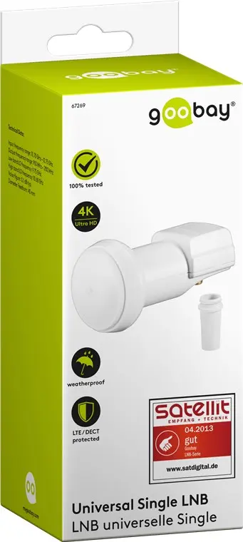 LNB Single Konwerter satelitarny Goobay 0,1dB (do jednego odbiornika)