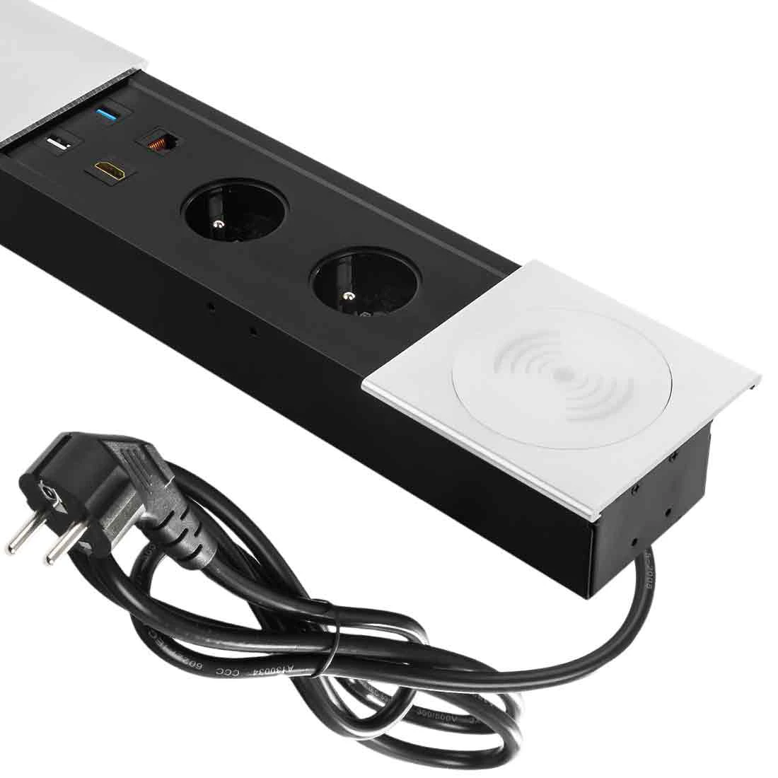 Gniazdo blatowe z ładowarką indukcyjną i mediaportem HDMI LAN USB Spacetronik SPS-S27S