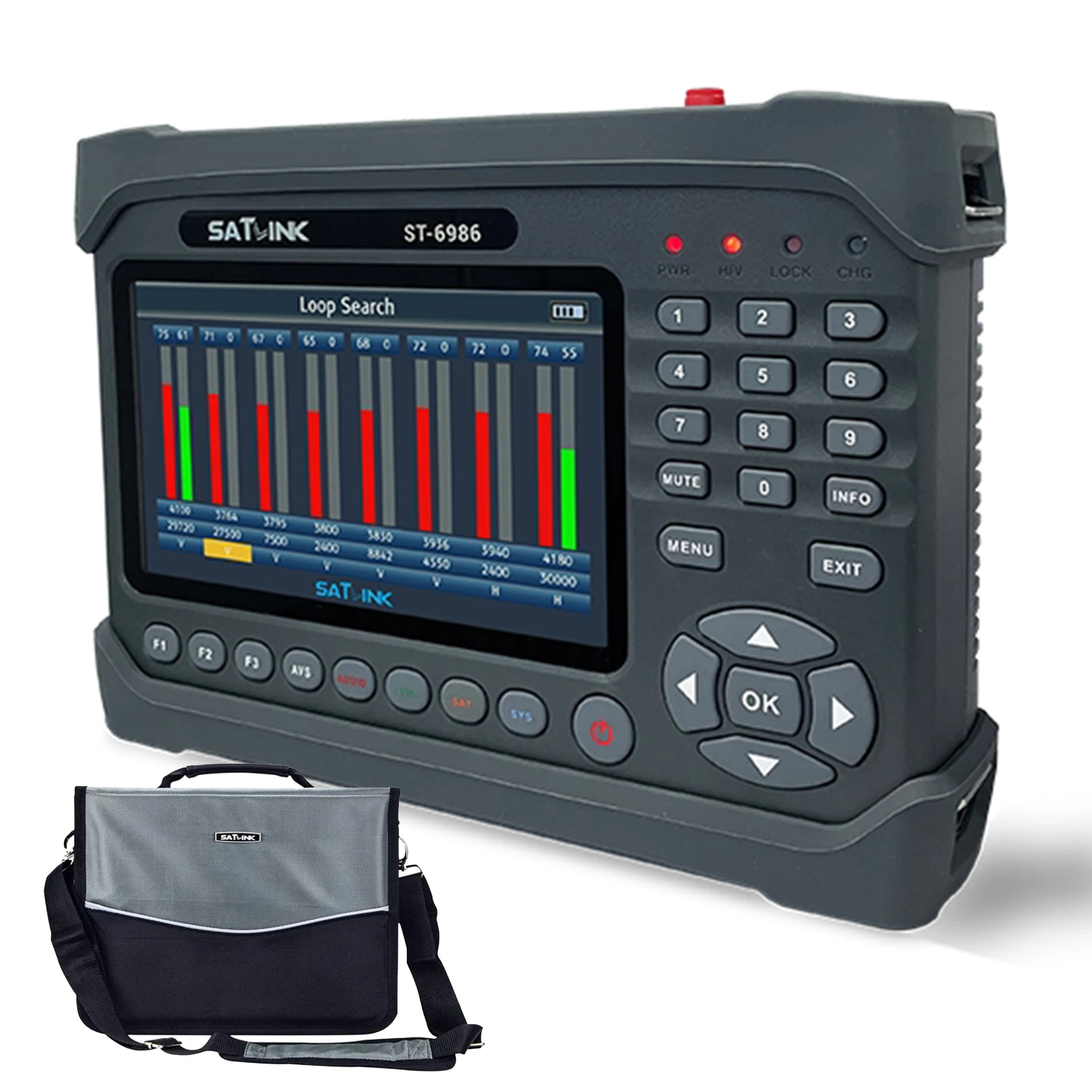 Miernik satelitarny Satlink ST-6986 DVB-S2+T2/C Combo + Torba