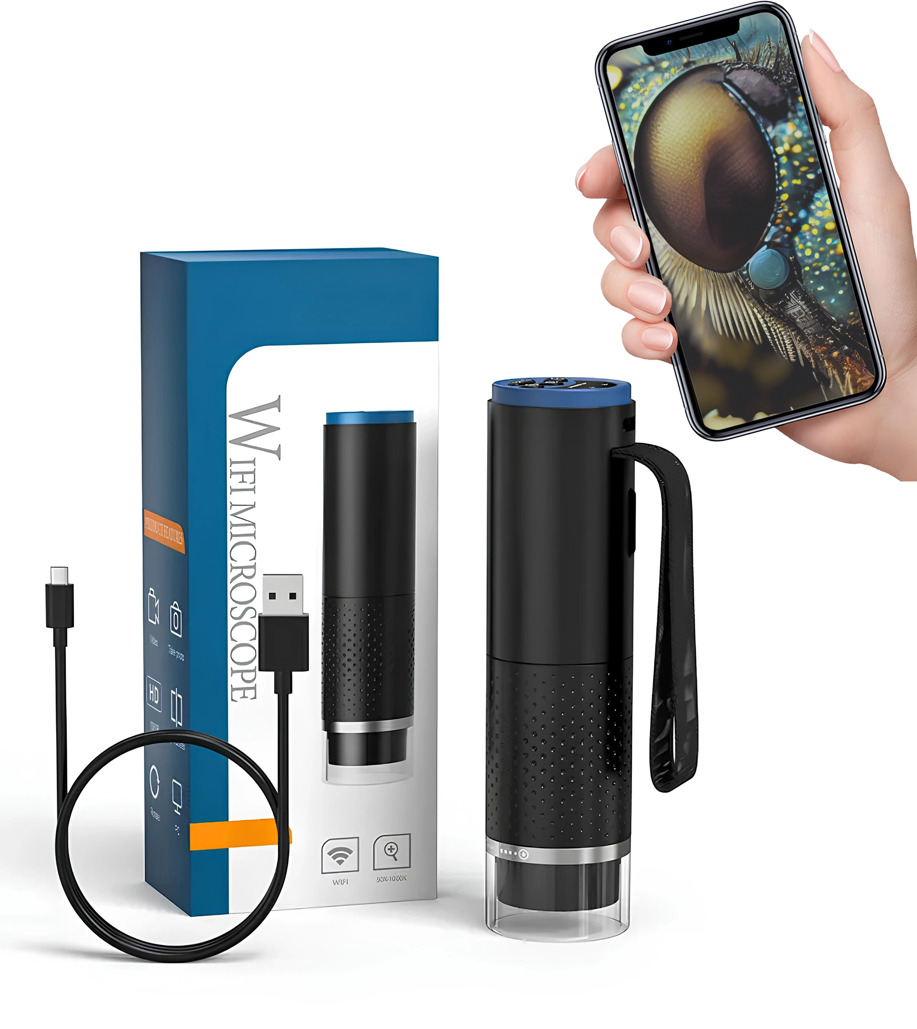 Mikroskop cyfrowy WiFi bateria 2 MP 1080p manual zoom Spacetronik SP-MS01B