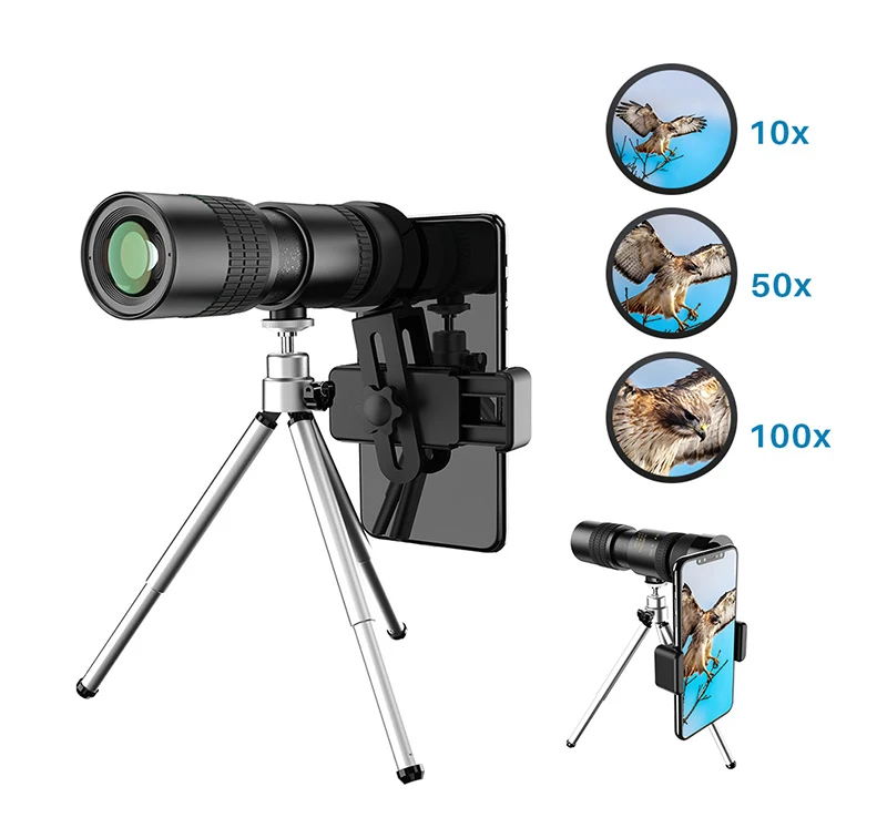 Monokular teleskop do telefonu ze statywem 10-300X40 BAK-4