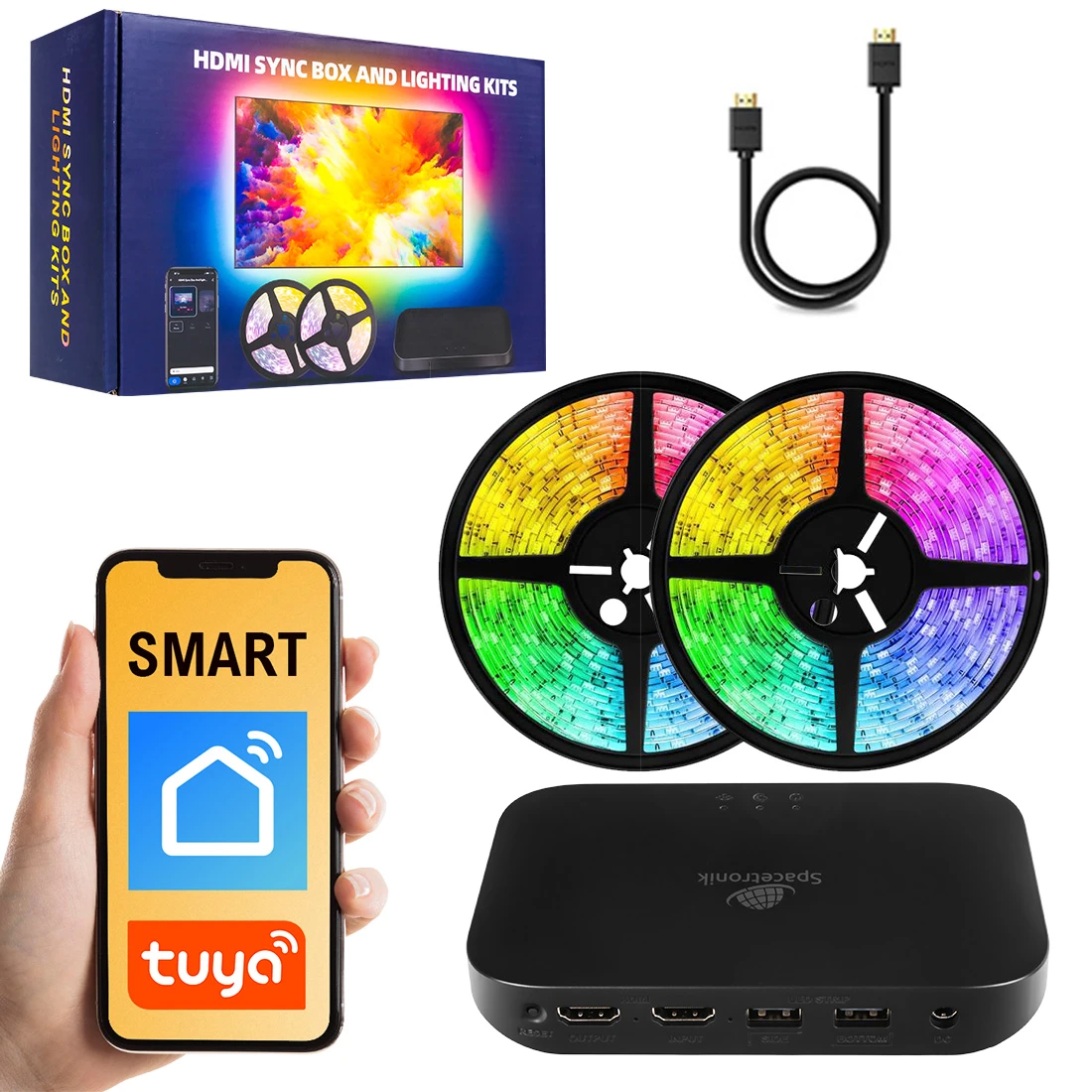 Kontroler kolorów HDMI Spacetronik Glow z LED 4M