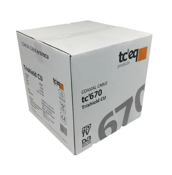 Kabel antenowy RG6 1,02 CU 128x0,12 TC'EQ Trishield karton 305m