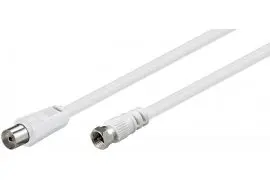 Przyłącze antenowe gn TV - wt F Goobay Białe 1.5m