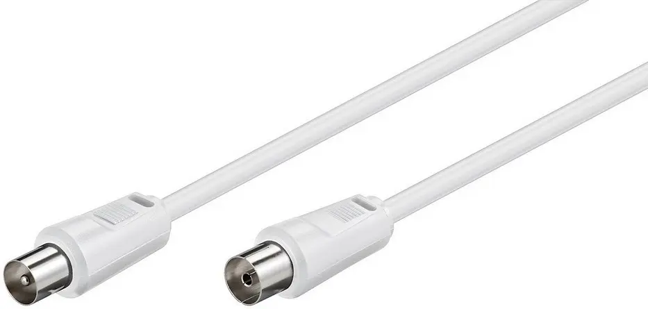 Przyłącze TV IEC gn.TV/wt.TV 100% ekranowane białe 1,5m