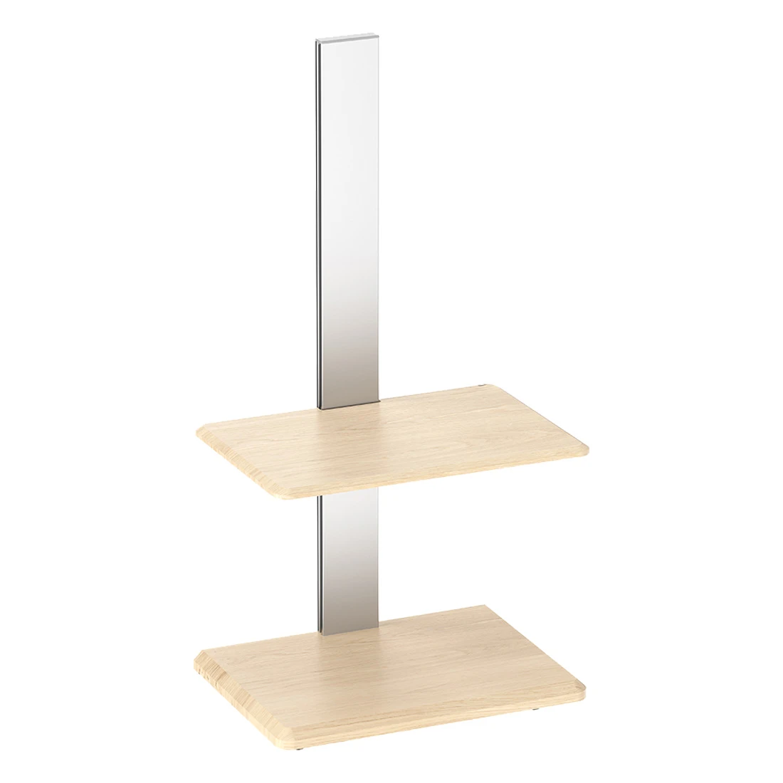 Srebrno - drewniany (brzoza) stojak na kwiaty - mobilny kwietnik, stojący, na rośliny w doniczce Spacetronik SPGC22