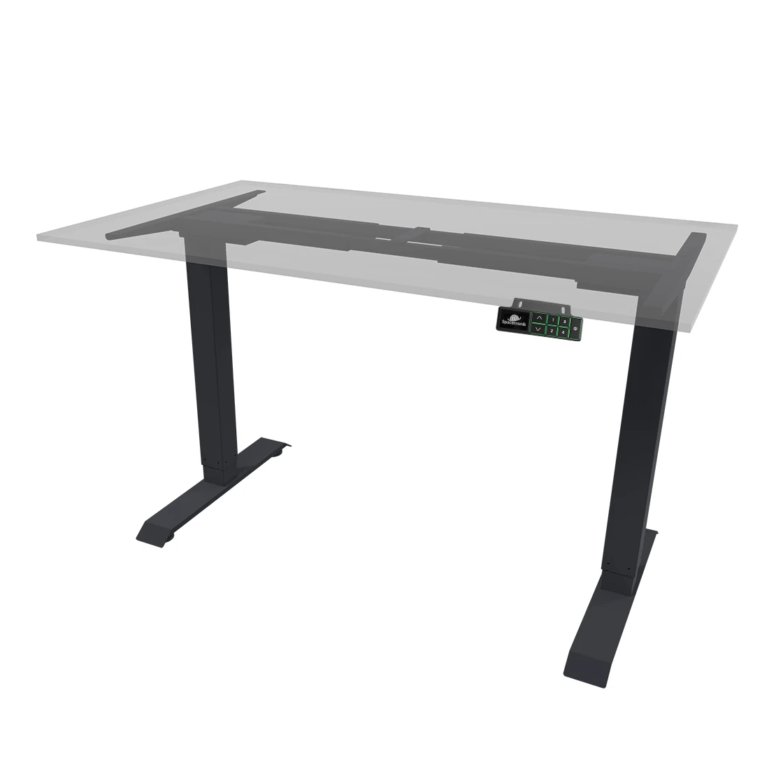 Stelaż do biurka elektrycznego Spacetronik SPE-221OA antracytowy z wyświetlaczem OLED i RGB