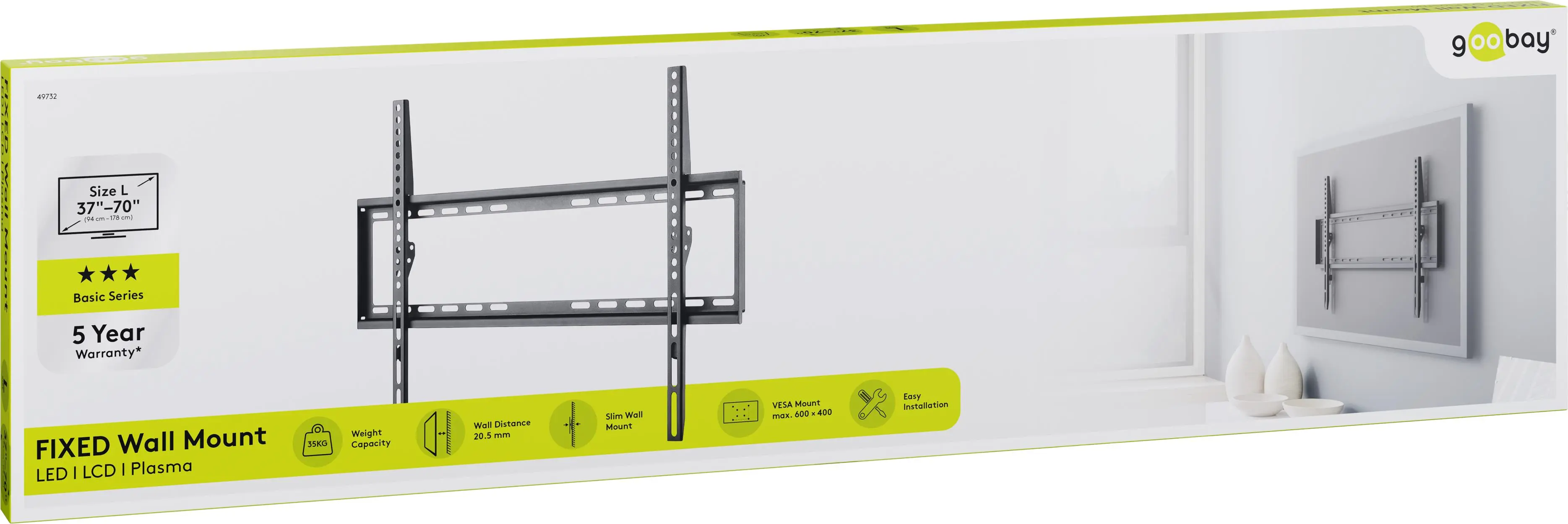 Uchwyt TV Goobay BASIC FIXED L 37