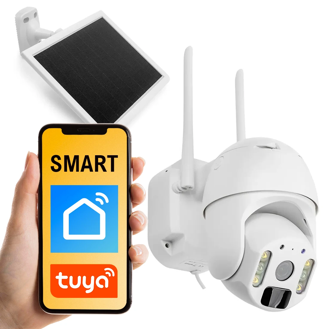 OUTLET Zewnętrzna kamera obrotowa WiFi z panelem słonecznym solarna Spacetronik Smart Life Tuya SL-C61